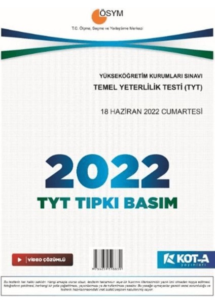 Tyt 2022 Tıpkı Basım