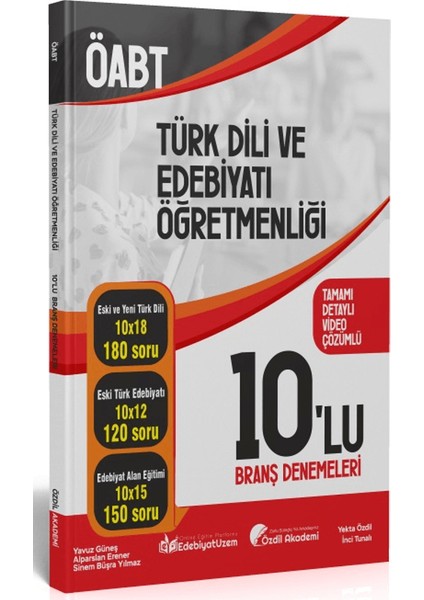 Öabt Türk Dili ve Edebiyatı 10 Deneme Çözümlü - Yekta Özdil