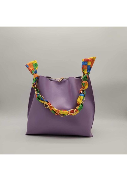 Lunova Chic Tote - Şık Zincir Detaylı Kadın Omuz ve El Çantası