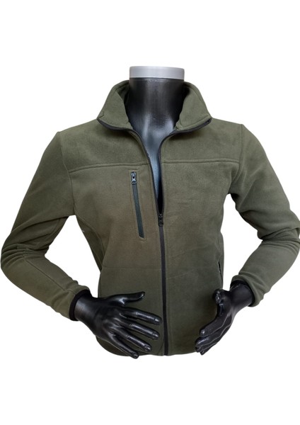 Eşofman üstü polar yeşil 3 cepli fermuarlı rüzgar geçirmez su tutmaz sportswear unisex PM1-3M