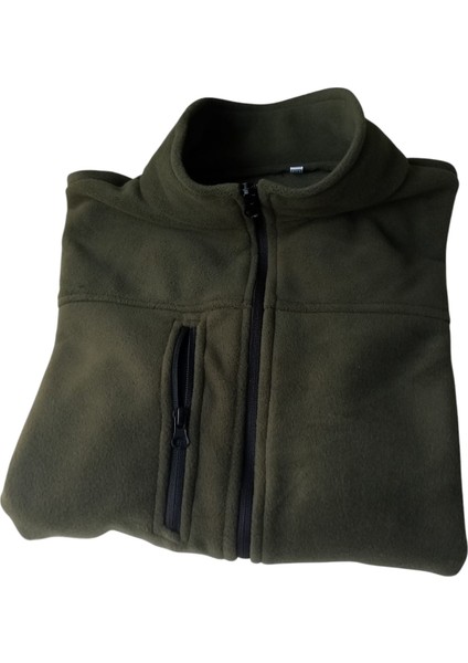 Eşofman üstü polar yeşil 3 cepli fermuarlı rüzgar geçirmez su tutmaz sportswear unisex PM1-3M fırsatları