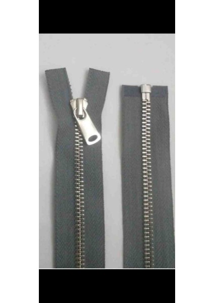 85 cm 1 Adet Parlak Gümüş Diş 5 No Metal Separe Fermuar Renk No: Pantone Tpg 18 - 3907