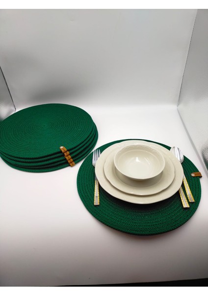 6 Kişilik Amerikan Servis, Hasır Supla Takımı 35*35