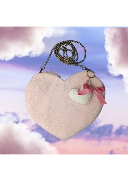 Tozpembe Kalpli Peluş Yumuşak Dokulu Çanta ( Çelik Askılı )