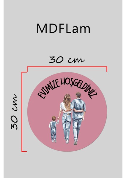 Modern Kapı Süsü Pembe Zemin Tek Erkek Çoçuk Aile Dış Mekan Kapı Süsü modelleri