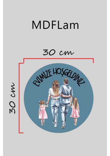 Modern Kapı Süsü Mavi Iki Kız Çoçuğu Aile Dış Mekan Kapı Süsü