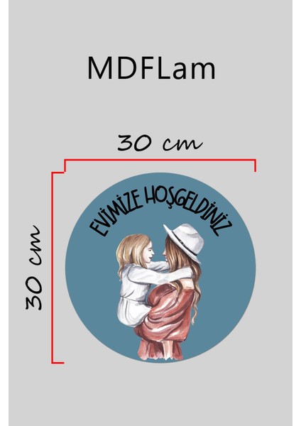 Modern Kapı Süsü Mavi Anne Kız Aile Dış Mekan Kapı Süsü