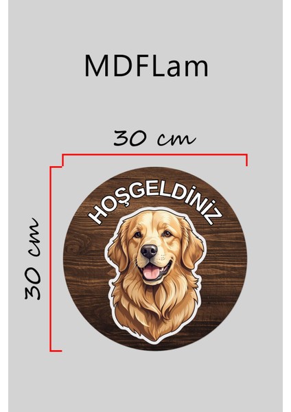 Modern Kapı Süsü Ahşap Zemin Golden Köpek Dış Mekan Kapı Süsü