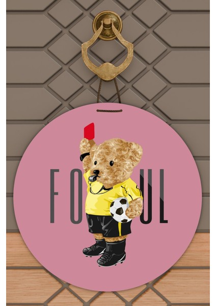 Modern Kapı Süsü Pembe Foul Kırmızı Kart Dış Mekan Kapı Süsü