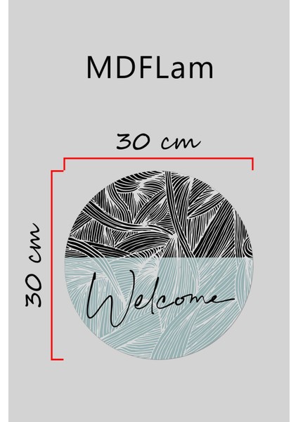 Modern Kapı Süsü Siyah Turkuaz Welcome Dış Mekan Kapı Süsü
