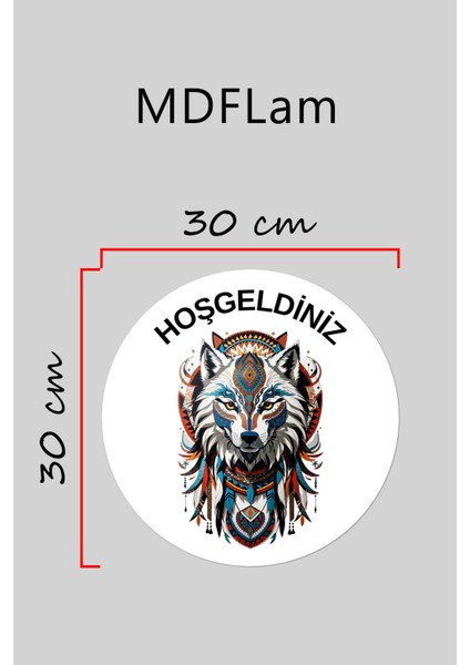 Modern Kapı Süsü Beyaz Zemin Kurt Hoşgeldiniz Dış Mekan Kapı Süsü modelleri