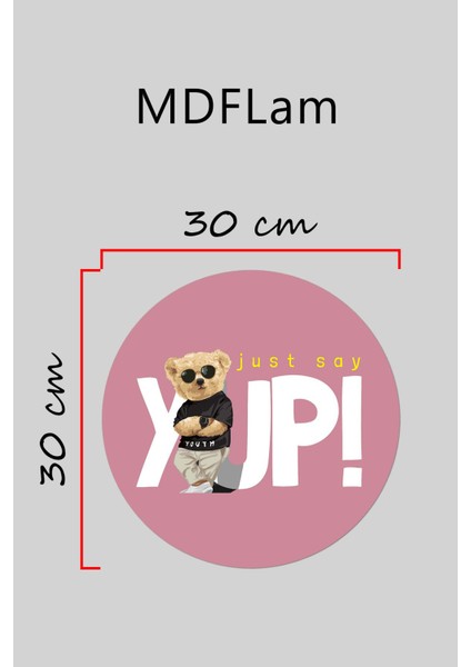 Modern Kapı Süsü Pembe Just Say Yup Ayıcık Dış Mekan Kapı Süsü modelleri