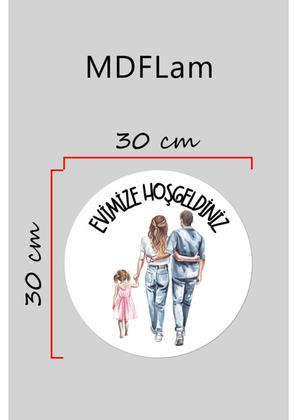 Modern Kapı Süsü Beyaz Zemin Kış Çoçuğu Aile Dış Mekan Kapı Süsü
