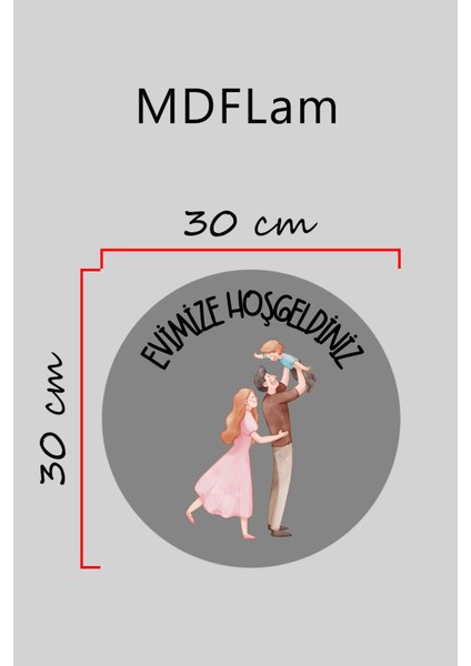 Modern Kapı Süsü Gri Erkek Çoçuk 3 Kişilik Aile Dış Mekan Kapı Süsü modelleri