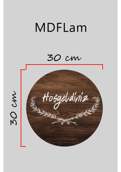 Modern Kapı Süsü Ahşap Zemin Dallı Hoşgeldiniz Dış Mekan Kapı Süsü