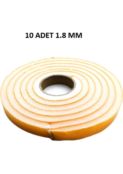 10 Adet Kapı Pencere Isı Yalıtım Süngeri Yapışkanlı Pencere Rüzgar Bandı 18 mm x 2,5 mt