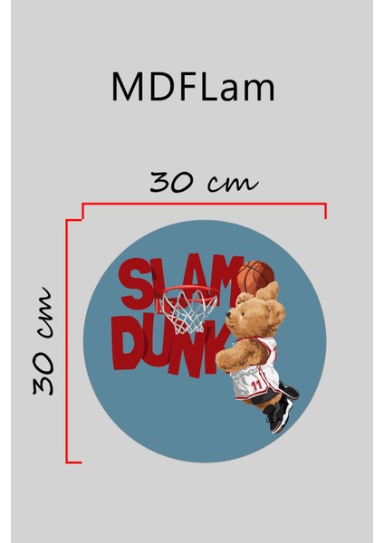 Modern Kapı Süsü Mavi Slam Dunk Ayıcık Dış Mekan Kapı Süsü