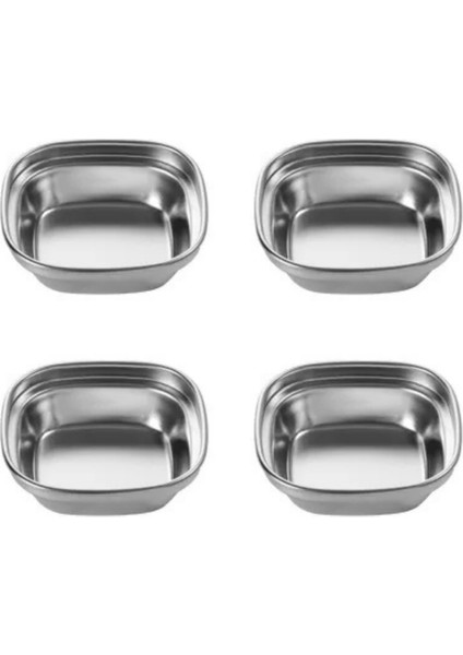 Metal Tekli - Mini Salata, Kahve Yanı Lokumluk, Sunum Kasesi, Sosluk, Çerezlik, Kahvaltılık - 4 Adet