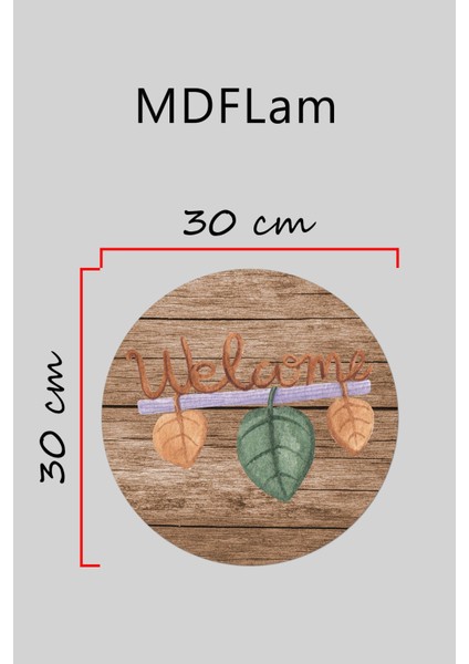 Modern Kapı Süsü Ahşap Desen Welcome Dış Mekan Kapı Süsü