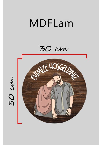 Modern Kapı Süsü Ahşap Çift Aile Temalı Dış Mekan Kapı Süsü