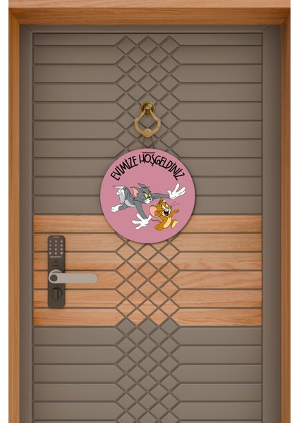 Modern Kapı Süsü Pembe Tom ve Jerry Kaçan Dış Mekan Kapı Süsü fiyatları