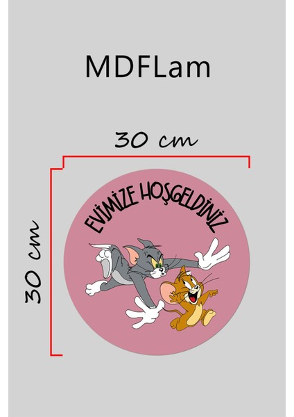 Modern Kapı Süsü Pembe Tom ve Jerry Kaçan Dış Mekan Kapı Süsü modelleri