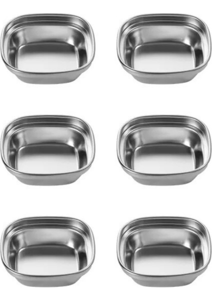 Metal Tekli - Mini Salata, Kahve Yanı Lokumluk, Sunum Kasesi, Sosluk, Çerezlik, Kahvaltılık - 6 Adet