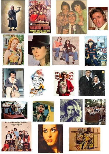 Major Selection Yeşilçam ünlüleri 19'lu nostaji özel tasarım sticker seti