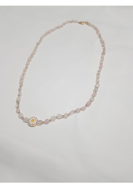 Doğal Taş Kolye (Pembe Kuvarz)