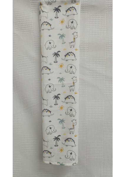 1 Adet Çok Amaçlı 80X75 cm Fil Zürafa Desenli Müslin Örtü 1 Adet Müslin Ağız Mendili