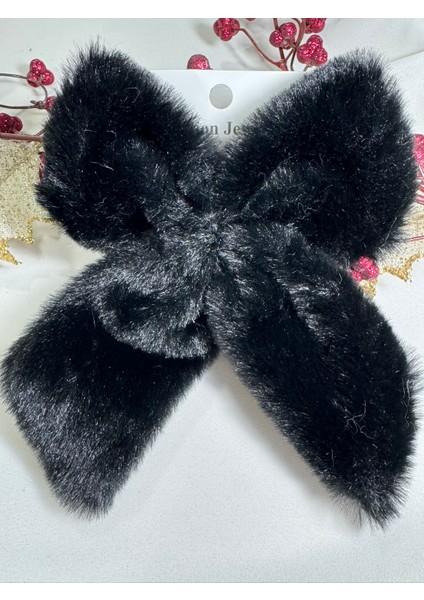 Kız Çocuk Fiyonklu Peluş Toka