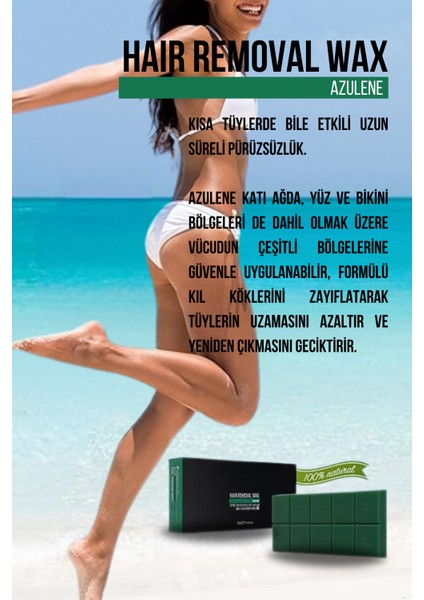 Homenter By Mia Epilasyon Yeşil Kalıp Ağda Azulene 500GR | Haır Removal Hot Wax Azulene fiyatları