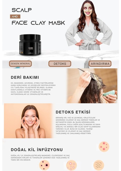 Scalp And Face Kil Maskesi Yeşil Elma Kokulu Arındırıcı Cilt Gözenek Temizliği 450 gr