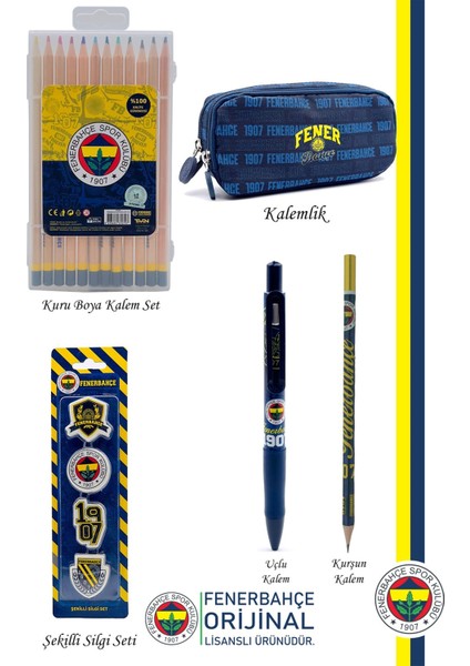 Orijinal Lisanslı Kalem Kalemlik Kuru Boya Silgi Hediyelik Set