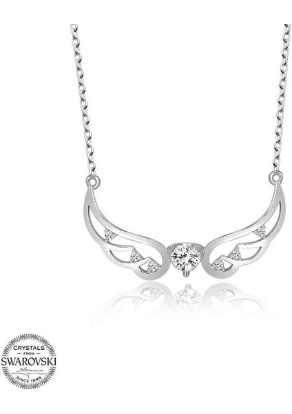 Swarovski Taşlı Gümüş Kanat Bayan Kolye fiyatları