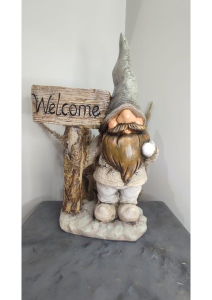 Welcome Gnome Şans Bahçe Cücesi Polyester Dekoratif Obje fiyatları