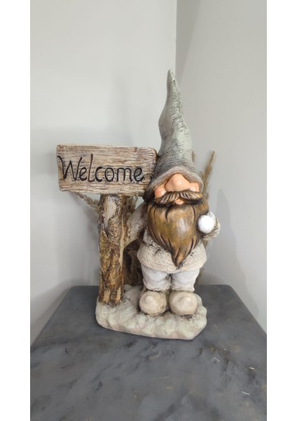 Welcome Gnome Şans Bahçe Cücesi Polyester Dekoratif Obje modelleri