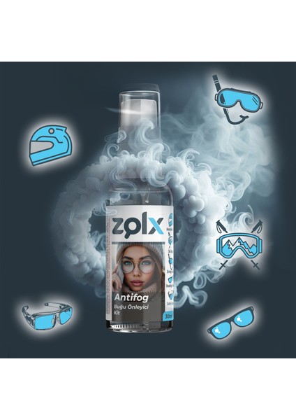 Antifog Buğu Önleyici 30ML+15*18 Temizleme Bezi Motorsiklet Vizörü, Dalış Gözlüğü, Kayak Gözlüğü, İş Güvenliği Gözlüğü, Kitap Gözlüğü Buğu Önleyici Antifog Kit.