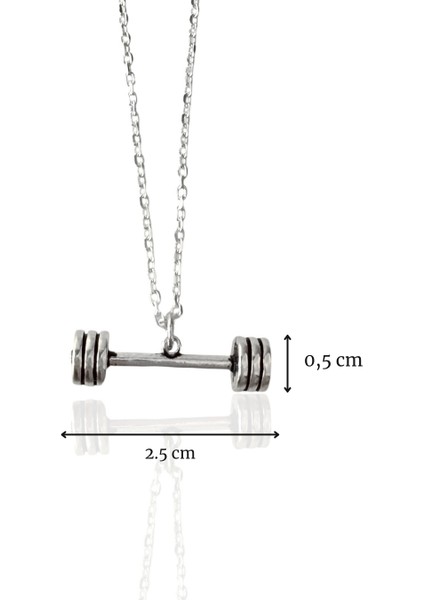 Halter Sporcu Parlak Tasarım 925 Ayar Gümüş Kolye indirimleri