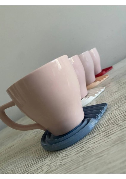 Dekoratif Renkli Bardak Altlığı 4'lü Set