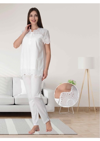 Dvina Effortt Lohusa Pijama Takımı Ekru - 9022