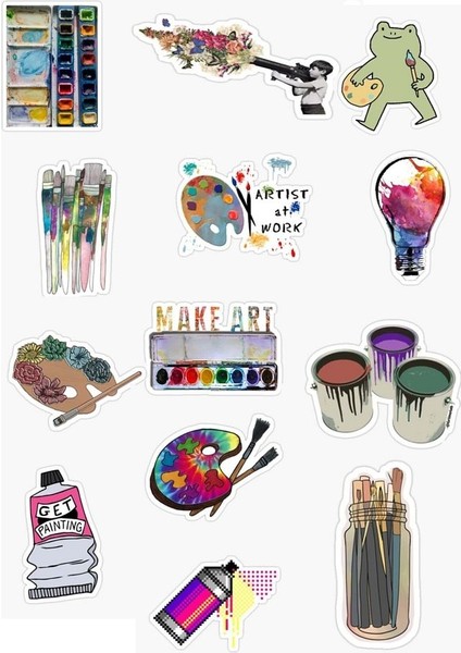 Major Selection Sanat - ressam -resim - çizim - boyamak tasarımlı sticker seti