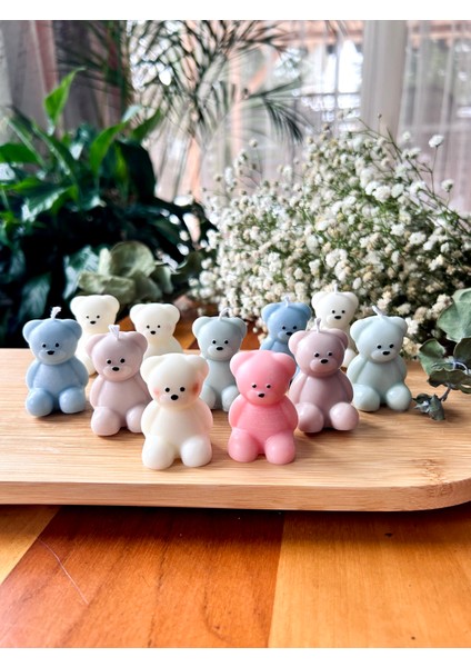 -Sevimli Ayıcık Mum - Doğum Günü - Doğum Hediyesi -Soya Wax Dekoratif Ayıcık Mum fiyatları
