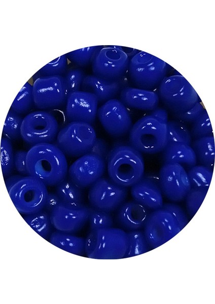Dökme Cam Kum Boncuk Büyük Boy (6/0) 4 Mm - 20 Gram - Koyu Mavi - Bnc103