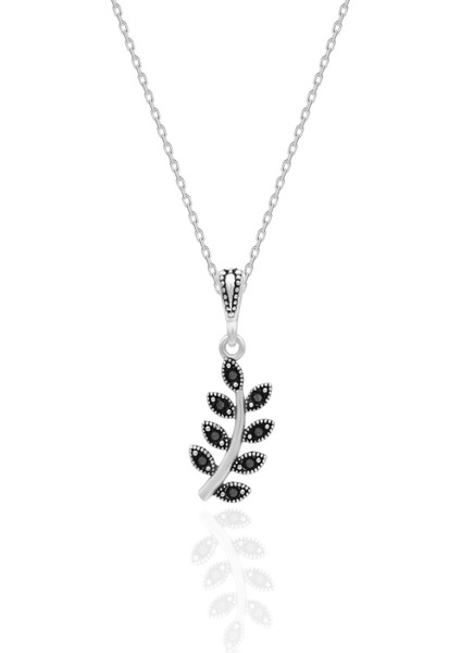 Gümüş Markazit Set Yaprak Modeli Gümüş Üçlü Set 925 Ayar ST128