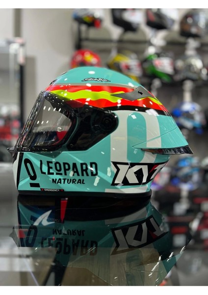 Tt-Revo Leopard Spanıard Kapalı Kask Şeffaf Vizörlü