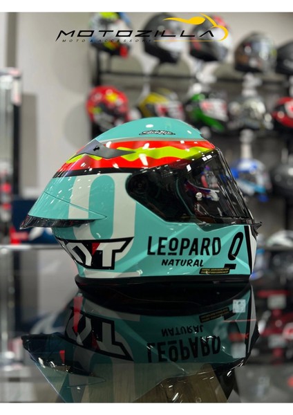 Tt-Revo Leopard Spanıard Kapalı Kask Şeffaf Vizörlü