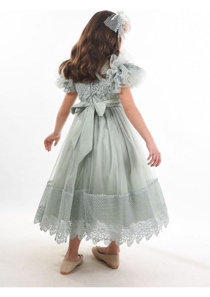 Özel Tasarım Kız Çocuk Abiye Elbise ,saç Aksesuarlı Kız Çocuk Elbise, Doğum Günü Elbisesi indirimleri