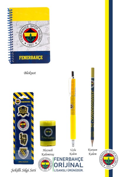 Orijinal Lisanslı Kalem Kalemtraş Bloknot Silgi Hediyelik Set