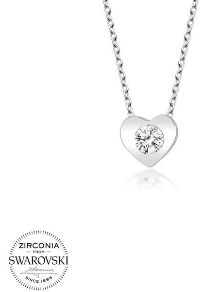 Swarovski Taşlı Gümüş Kalp Bayan Kolye fiyatları